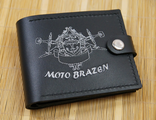 Кожаное портмоне с вышитым логотипом №2
